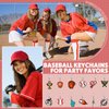 Batiyeer 36 Pack Sports Keychains Sports Ball Key Ball Keychain Bulk for Sports Birthday Party Favors (Baseball)