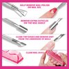 FANDAMEI Nail Polish Gel Remover Tools Kit with Nail Clips, 100ml Nail Polish Remover Bottle, 500 Nail Remover Cotton Pad, Nail Brush, Cuticle Pusher/Peeler, 100/180 Nail File,Buffer Block