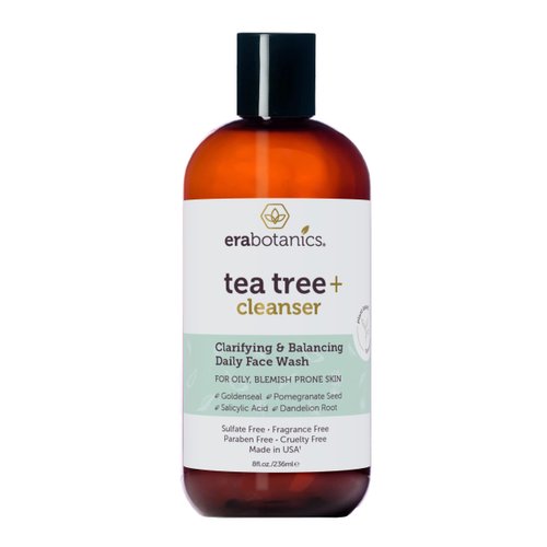 Era Organics Purifying Tea Tree Oil Face Wash - Balancing Cleanser for Oily, Blemish-Prone Skin with Salicylic Acid - Sulfate-Free, Fragrance Free, Made in USA