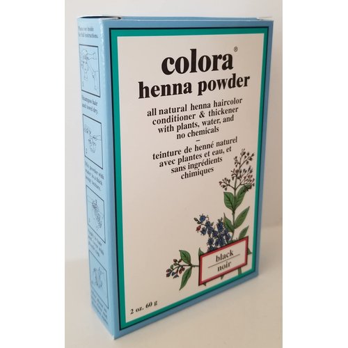 Colora Henna Powder Hair Color Black 2 Ounce (59ml) (3 Pack)