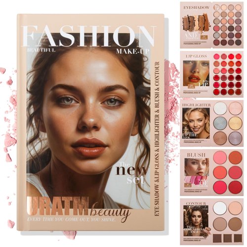 Narsen 5-Layer Book-Style Foldable Makeup Palette Set | Portable & Long-Lasting | Contour Blush Highlight Eyeshadow Lipstick, Professional 67 Shades, Suitable for Multiple Skin Tones & Makeup Looks