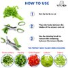 Premium Garlic Press & Herb scissors, Easy to Squeeze Handle - Garlic Presses, Garlic Peeler, Garlic Crusher, Herb Stripper - 7 Pieces Garlic Mincer- Multipurpose Five blade kitchen salad scissors