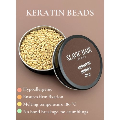 0.9 OZ Italian Keratin Glue for Hair Extensions Hot Fusion Flat/Nail/U/I Tip Beads Granules Pellet (Beige)