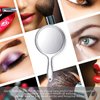 Jetec Hand Mirror Double-Sided Handheld Mirror 1X/ 2X Magnifying Mirror with Handle Transparent Hand Mirror Rounded Shape Makeup Mirror (Clear)