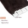 Loxxy Hair Extensions Human Hair Tape in Seamless Skin Weft 100% Real Remy Tape in Extensions Human Hair Invisible Natural Straight 20pcs 50gram #2 Darkest Brown 20Inch