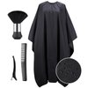 Segbeauty Waterproof Salon Cape, 55 x 63inch Barber Cape for Hair Cutting with Adjustable Neckline, Black Hairdresser Cape with Neck Duster Brush, Professional Haircutting Capes for Hairdressing