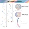 Party Swirl Decorations Iridescent Shinny Foil Hanging Swirl Decorations Plastic Streamer for Ceiling Plastic Streamer for Party Decorations Metallic Hanging Swirl Pack of 30