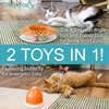 Caroline's Cats Automatic Butterfly Cat Toy – 2 in 1 Cat Toy Auto Shut Off & Catnip Ball Track; Recommended Cat Enrichment Toy