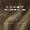 GOO GOO Clip in Hair Extensions Real Human Hair, 16inch 150g 9Pcs, 4/26/4 Balayage Chocolate Brown to Honey Blonde, Remy Human Hair Extensions Clip ins for Women, Natural Human Hair