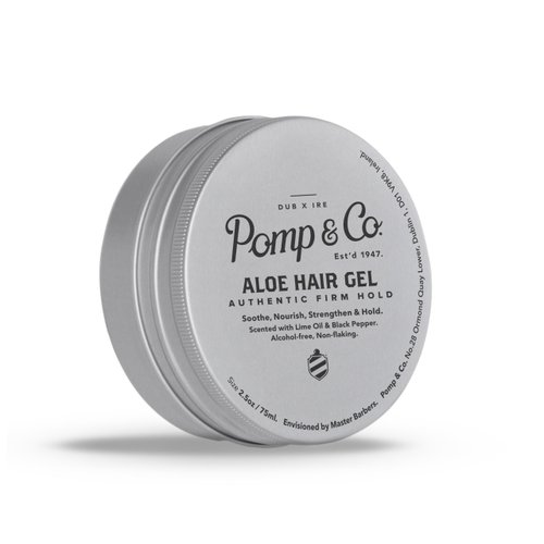 Pomp & Co Firm Hold Hair Gel, Strong Hold Mens Hair Gel With Aloe Vera Nourishes and Styles Your Hair Lime Oil and Black Pepper Scent 75ml