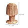 Hat Display Stand Rattan Mannequin Stand Display Showcase Hat Cap Hair Wig Stand Holder Handmade Wicker Exhibition Salon Barber Shop Beautician Hairdresser Hair Stylist Demo