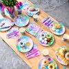 JOYIN 145 Pcs Mermaid Birthday Party Supplies with Banner, 24 Serves Mermaid Tableware Set with Plates, Cups, Napkins, and Cutlery Sets for Mermaid Themes Party Kids 6 7 8 Years
