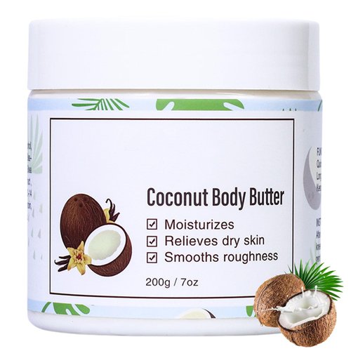 ARCHIDATE Coconut Shea Butter Body Butter for Dry Skin, Natural Scented Body Butter with Coconut Oil, Deep Hydration, Nourish Skin,Promote Smooth Skin Tone, Coconut Body Butter Cream for all Skin Type