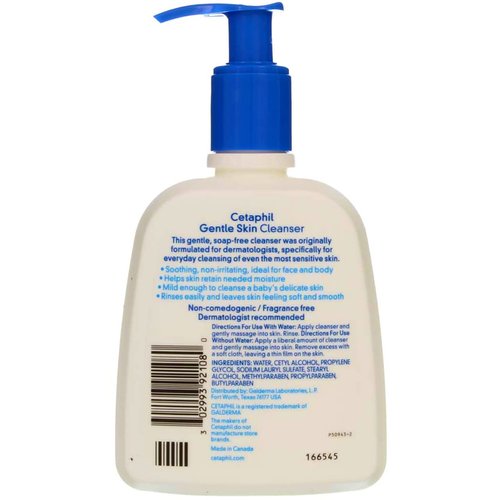 Cetaphil Gentle Skin, Cleanser 8 Oz, Unscented, 8 Fl Oz