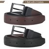 AWAYTR Reversible Kids Belts for Boys - Black and Brown Leather Belt for School Uniform Casual Jeans (80cm,Black)