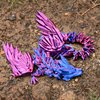 Memogizz 12inch Fly Dragon Egg, Year of The Dragon, 3D Printed Dragon, Executive Desk Toys, Articulated Dragon, Fidget Toys Gifts for Easter Christmas Graduates Students Teachers Adults (Purple&Red)