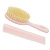 Parcelona French Grooming Combo Light Pink 6" Celluloid Soft Natural Silk Bristles Baby Brush and Comb for Girls and Toddlers Styling Girls Hair Accessories