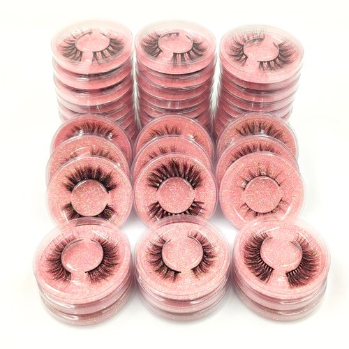 U-Hotmi Wholesale Fales Eyelashes, Mink Lashes Thick 5D Volume Natural Fake Lashes Pack(50 Pairs)