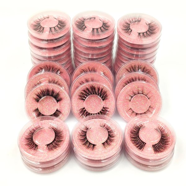 U-Hotmi Wholesale Fales Eyelashes, Mink Lashes Thick 5D Volume Natural Fake Lashes Pack(50 Pairs)