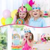 Sinmoe 32 Pcs Unicorn Party Supplies: Birthday Hats, Paper Crowns, Headbands for Girls' Princess & Boys' Dress-Up Theme with 16 Styles