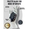 Makeup Palette for Artwork | Stylish Glove for Makeup Artists | Made of Natural Leather and Hypoallergenic Vinyl (BLACK, Small RIGHT)