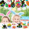 Max Fun Rainbow Color Scratch Easter Crafts Kit Easter Ornaments (96 Counts)-Magic Scratch Off Cards Paper Hanging Art Craft Supplies Educational Toys Kit for Kids Party Favors