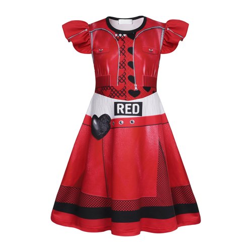 Sukyfecde Rise of Red Descendants 4 Costume Princess Dresses for Toddler Girls Halloween Costumes Birthday Party Role Play Outfits Size 5t