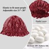 Silk Bonnet for Hair Care, Natural Silk Cap for Sleeping and Shower, Double-Lined, 6A-grade Mulberry Silk Turban Red Wine