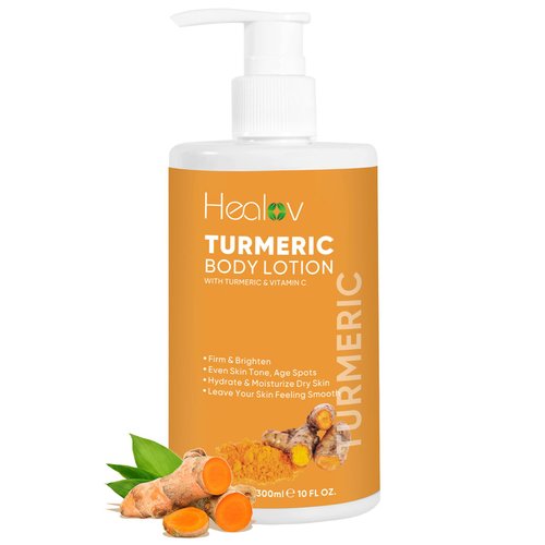 Healov Turmeric Lotion for Spots - Natural Turmeric Skin Brightening Cream for Face &amp; Body - Clea...
