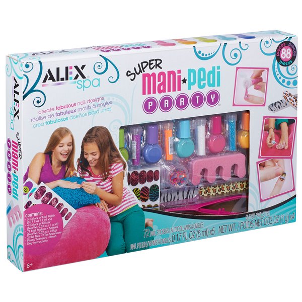 Alex Spa Super Mani Pedi Party Kit Girls Fashion Activity
