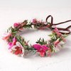 KorViSHOW Pink Tropical Flower Crown - Orchid Floral Headband Handmade Headpiece Renaissance Hair Accessories for Women Maternity Girl Halloween Carnival Wedding Cosplay