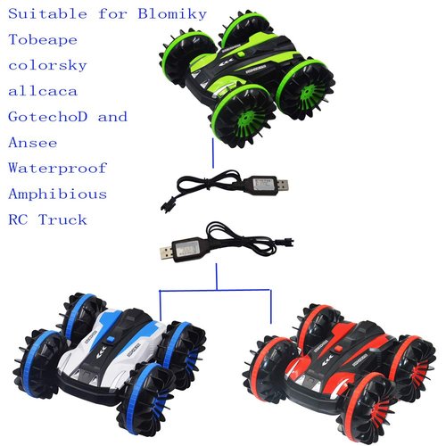Blomiky 2 Pack 6.0V 250mA USB Charger Power Adapter Cable with SM 2P Connector Plug for 6V 700mAh Ni-cd Battery 4WD Old version Amphibious Stunt RC Cars Vehicle / SM-2P 6V USB 2