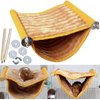 Warm Hamster Hammock House Mouse Rat Hanging Swing Bed Guinea Pig Cage Bedding Small Pet Animal Double Layer Cage Tent Hut Nest for Winter Mouse Rat Hamster Play Sleep