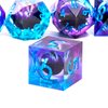Beholder's Dragon Eye DND Dice Set,Sharp Edge Liquid Core Resin Handmade Cat Eye Dice with Gift Box 7 PCS for Role Playing Dungeons and Dragons Ttrpg(Blue Purple)