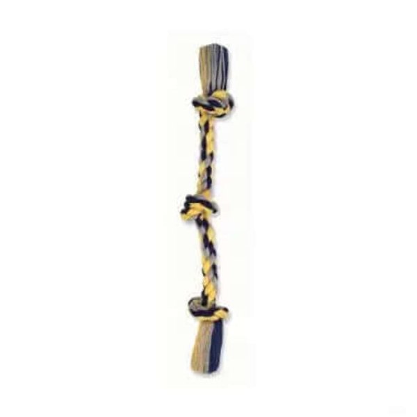 Mammoth Pet Products Flossy Chews Color 3 Knot Rope TUG Dog Toy