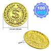 TESEGOO 100 PCS Plastic Pirate Gold Coins - Fake St. Patrick's Coin Toys for Party Supplies for Pirate Parties, Treasure Hunts, Classroom Rewards, Kids' Prizes & Party Favors
