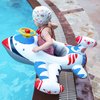 Swimbobo Toddler Pool Float with Seat Boat Inflatable Ride-on Airplane Pirates Sharks Car for Kids Outdoor Toys(White Airplane)