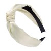 yaozeio White Knotted Headband for Women Turban Wide Headbands for Women Knot Hair Band Satin Hairdband Headwear Hair Accessories for Girls