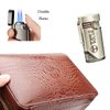 M Time C club 4-Finger Cigar Case, Cigar Humidor Portable Travel Crocodile Skin-Style Burgundy Leather Cigar Case Humidifier