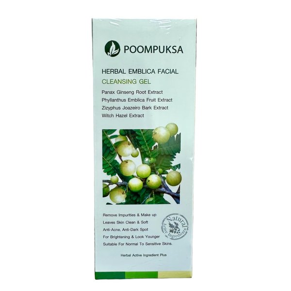 POOMPUKSA Herbal Emblica Facial Cleansing Gel Suitable for Normal to Sensitive Skins 100g.