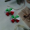 Christmas Hair Bows Christmas Tree Hair Clips for Girls Women Handmade Grosgrrain Hair Bow Clip Grosgrain Ribbon Bows XMAS Hair Accessories for Christmas Party Decor, Red & Green & White