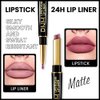 evpct 1Pcs More Blush Lip Liner and Lipstick Set Kit for Women, DNM Matte Lips Kit with Lip Liner Lip Stains Long Lasting Waterproof 24 Hour Lipstick and Lip Liners Combo Lipliners Pencil 30#