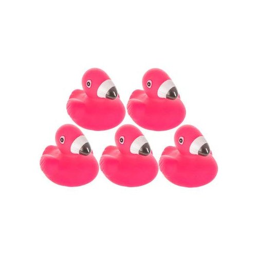 Rubber Flamingo Duckies Party Favors Baby Shower Cake Decoration Party Supplies 5 Ct