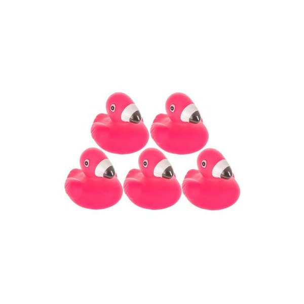 Rubber Flamingo Duckies Party Favors Baby Shower Cake Decoration Party Supplies 5 Ct