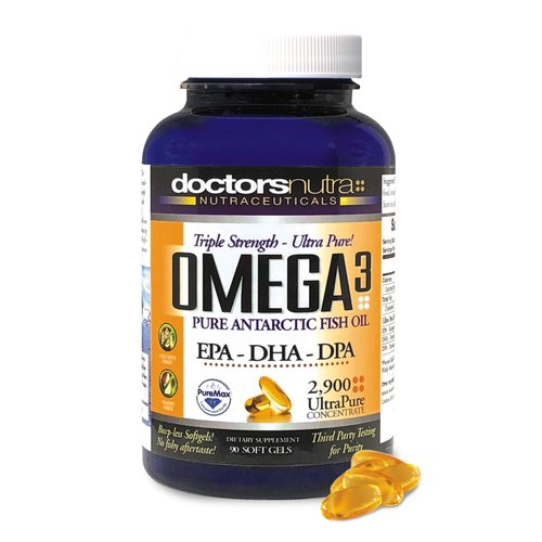 Doctors Nutra Nutraceuticals Natural Wild Caught Omega 3 DPA Fish Oil Supplement 2,900 Milligrams Triple Strength Ultra Pure Concentrated, EPA-DPA-DHA, SoftGels - no Fish Burps - 30 Servings