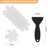 Non Slip Bathtub Stickers, 24 PCS Shower Stickers for Safety Bathroom Tubs, Bathtub Non Slip Stickers and Adhesive Decals Scraper for Bath Tub, Shower Floor, Stairs, Ladders(Flower Shape, Clear)