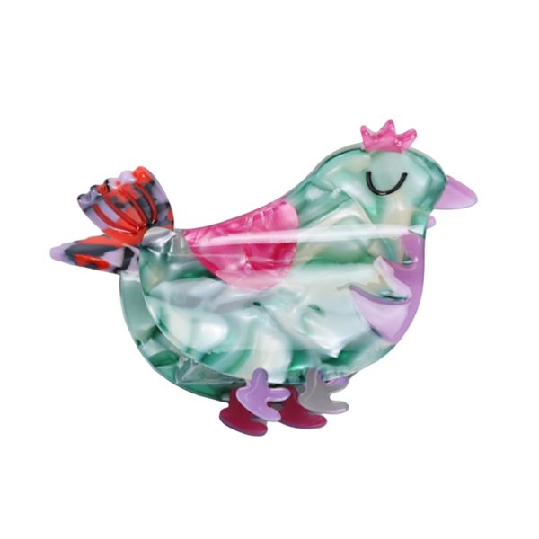 Novelty Crown Bird Hair Clip,Acetate Claw Clips,Hair Clips for Women,Green