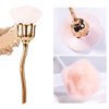 3 Pcs Nail Art Dust Powder Remover Cleaner Brush, Rose Shape Long Handle Nail Art Brush for Nail Trimming Cleaning Makeup Brush Tools