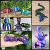 Beesini 3D Printed Dragon, 2PCS 3D Dragon, 3D Printed Animals, Crystal 3D Dragon Fidget, Home Office Decor Executive Desk Toys