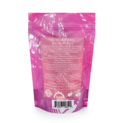 Laki Naturals Bath Fizzies - Natural Bath Bombs - Bath Aromatherapy Tablets (Aloha Rose)